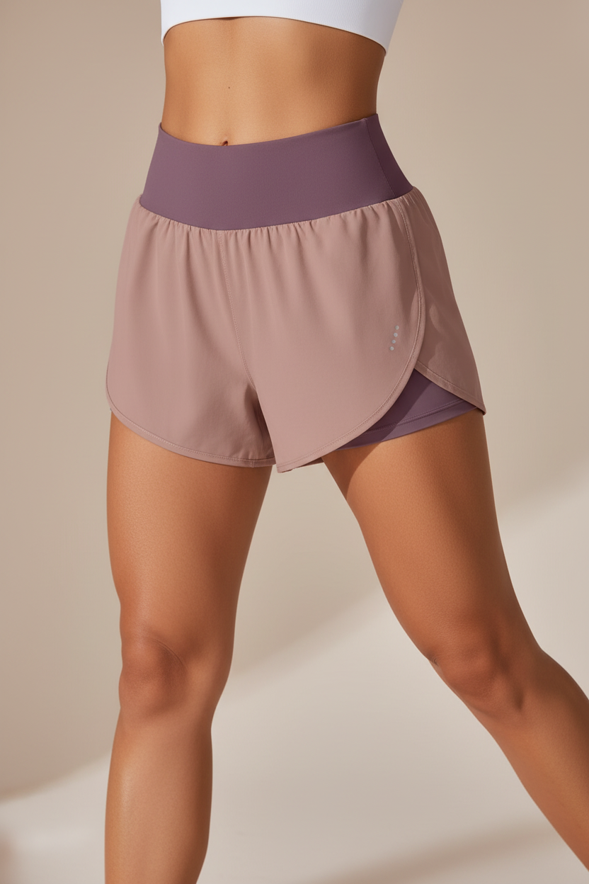 Shorts Rosa Marrom Pose Bella Forma